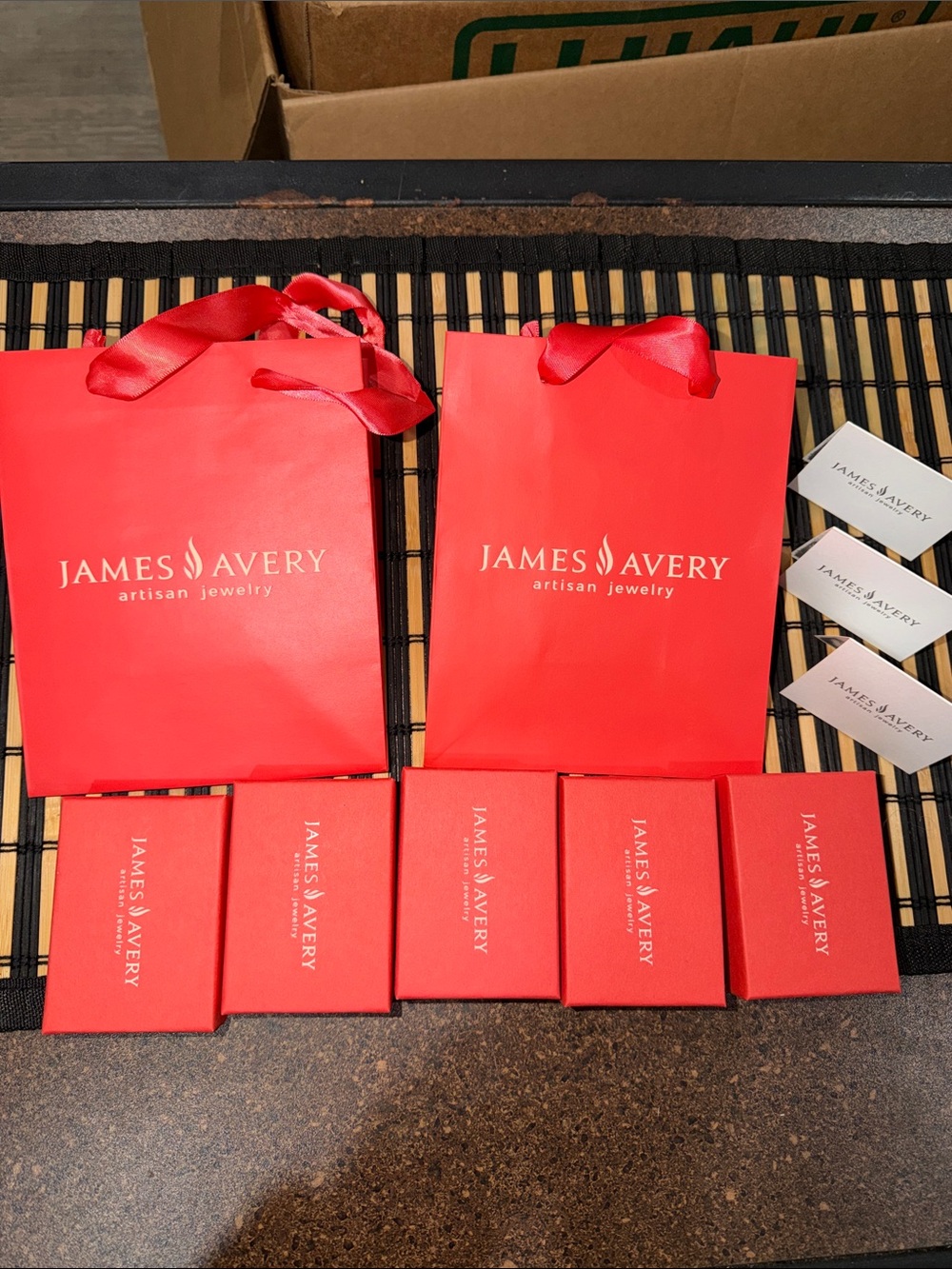 James Avery - 2 Gift Bags, 5 Jewelry Boxes Set